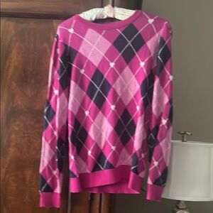Loft Pink Argyle Sweater